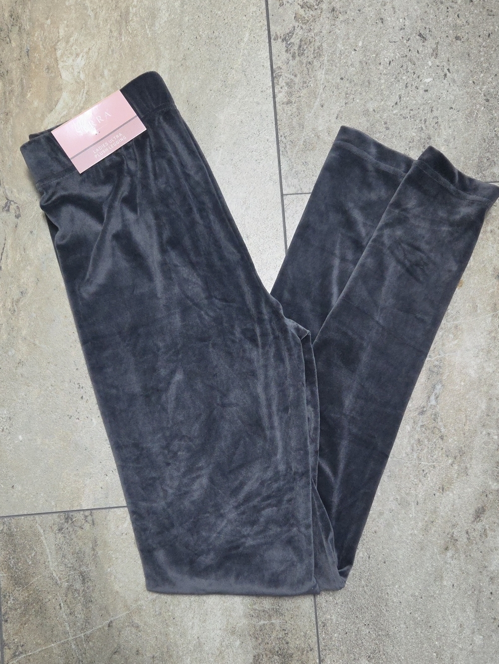 Serra Velvet Leggings in Dark Gray